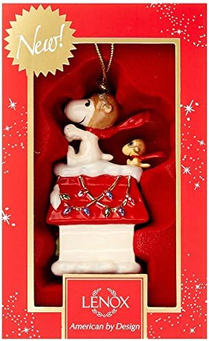 Lenox Peanuts Snoopy Woodstock The Flying Ace fighter Pilot Ornament Height: 4 1/2" Figurine Dog House Pilot