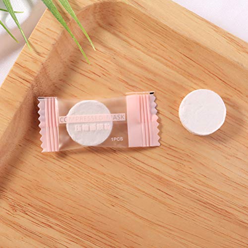 50Pcs Skin Care Facial Compressed Mask Paper DIY Natural Face Cotton Mask Sheets With Mask Bowl-Good Partner for Skin Lotion