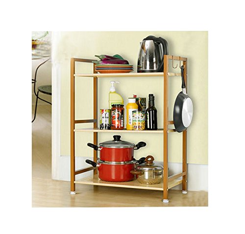 3 Tier Shelving Unit Kitchen&Home Storage Rack With Hook, Metal, GEYUEYA Home