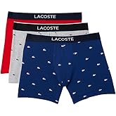 Lacoste mens Casual All Over Croc 3 Pack Cotton Stretch Boxer Briefs