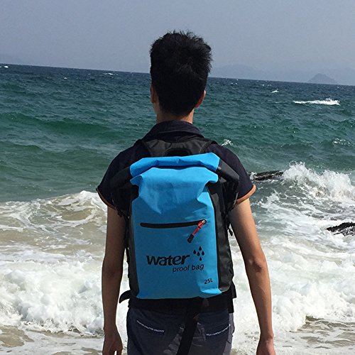 Dry-Bags-Waterproof-BackpackAMASENG-25L-Dry-Backpack-500D-PVC-Heavy-Duty-Roll-Top-Closure-with-Zipper-Pocket-IPX8-Waterproof-Phone-CaseDry-Sacks-Blue