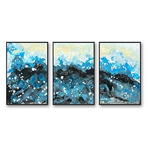 Framed Canvas Wall Art for Living Room, Bedroom Abstract Color Collage Pattern Canvas Prints for Home Decoration Ready to Hanging - 16"x24"x3 Panels