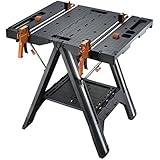 WORX Pegasus Multi-Function Work Table and Sawhorse with Quick Clamps and Holding Pegs – WX051