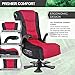 X Rocker 2.1 Sound Wireless Bluetooth 4 Speaker Video Gaming Chair, with Pedestal Base and High Tech Audio, Subwoofer, Breathable Mesh, Padded Armrest, 5129101, 32.3
