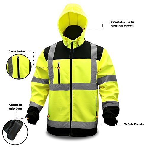 KwikSafety Class 3 Soft Shell Safety Jacket Hi Viz Long Sleeve