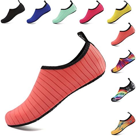 OUYAJI Water Shoes Beach Swim Barefoot Shoes Quick Dry Aqua Socks Yoga for Women's Men's Kid Summer Rose-36-37