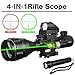 AR15 Tactical Rifle Scopes 4-12X50AOEG Dual Ill Optical Reticle Scope with Holographic R&G Dot Sight Green Laser Weaver/Picatinny Mount(24 Month Warranty)