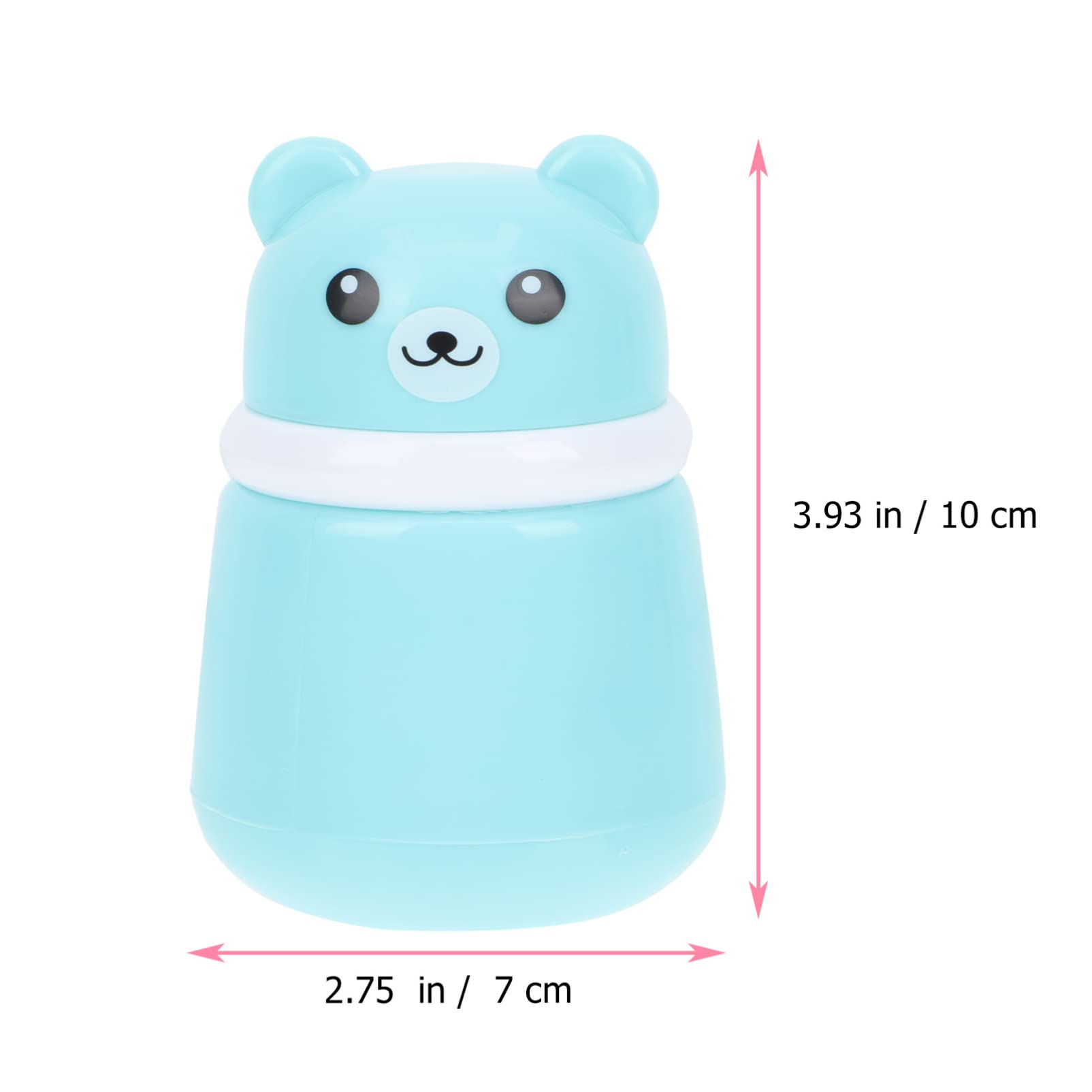 Baby Powder Bottle: Cartoon Bear Powder Puff Box, Infant Loose Powder Box with Puff, Talcum Powder Container, Portable Powder Dispenser for Kids (Blue)