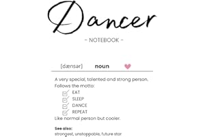 Inspirational Gift for Dancers Jazz Dance | Modern | Ballet | Acro Lover: Lined Notebook Eat Sleep Dance Repeat Quote Idea, f