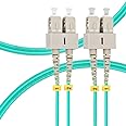 FLYPROFiber- 1M SC to SC OM3 Fiber Patch Cable | Length Options: 1m-50m, 10GB Duplex 50/125um Multimode Fiber Optic Cables LSZH-1M (3ft)