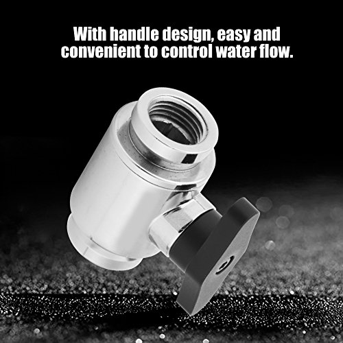 Richer-R Water Cooling System,G1/4" Internal Thread Silver Water Cooling Valve Water Ball Valve with Handle for Computer Water Cooling System(Black)