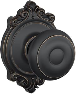 Schlage F10 GEO 716 BRK Brookshire Collection Georgian Passage Knob, Aged Bronze