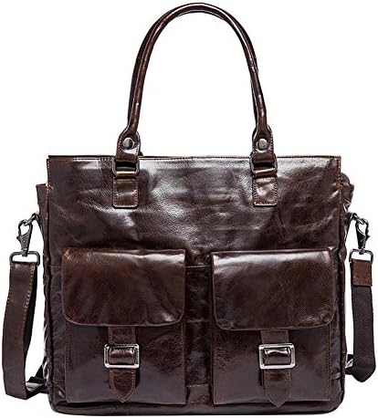 Genda 2Archer Leather Briefcase Handbags Shoulder Laptop Business Bag for Men(Coffee)