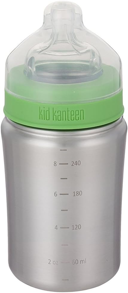 green kid stainless steel baby bottle