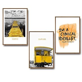 3 Piece Framed Canvas Wall Art for Living Room, Bedroom Buildings Theme Canvas Prints for Home Decoration Ready to Hang - 16"x24"x3 Panels