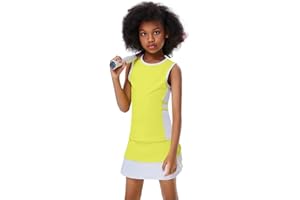 LIONJIE Kids Girls Tennis Golf Outfit Sleeveless Dress Tank Top Skorts Skirts Athletic Sets with Shorts Pockets 3-12Y