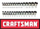 Craftsman Laser Etched Easy Read 29 Piece SAE Standard & Metric MM 1/2" Drive 6 Point Shallow Socket Set