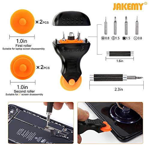 Jakemy Screwdriver Set with Flexible Shaft, 107 in 1 with 54 Magnetic Driver Bits, Repair Tool kit with Pocket Tool Bag for iPhone X, Computer, Macbook, Cell Phone, PC, Laptop {Upgraded Version} - Thumbnail 4