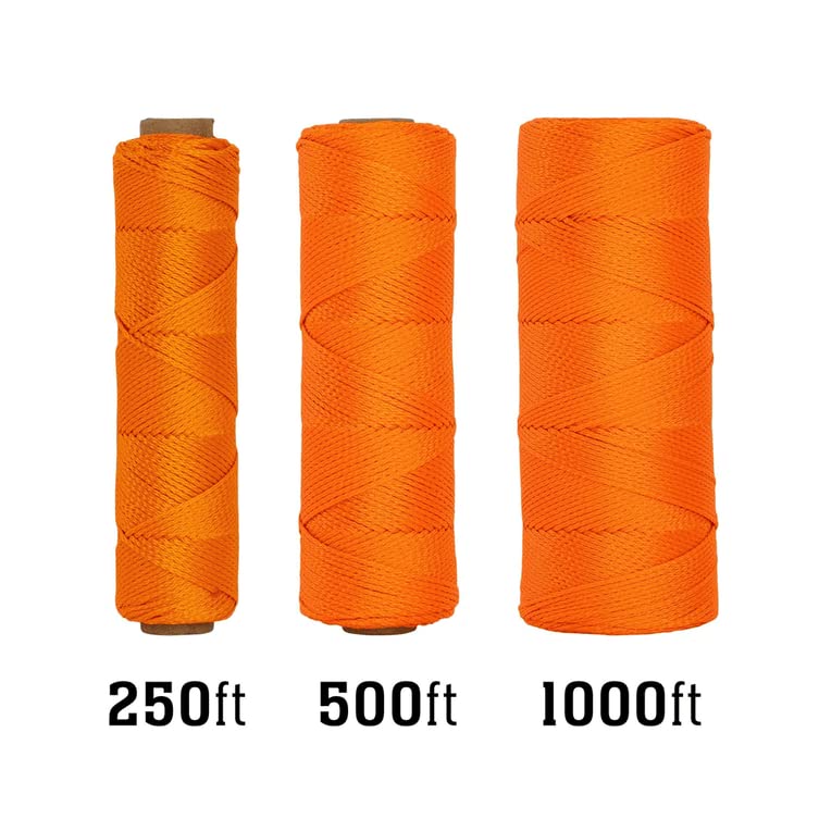 HONGDA 500ft #18 Braided Nylon Mason Line - Fluorescent Yellow, High Visibility, 168 Lb Strength - View #3