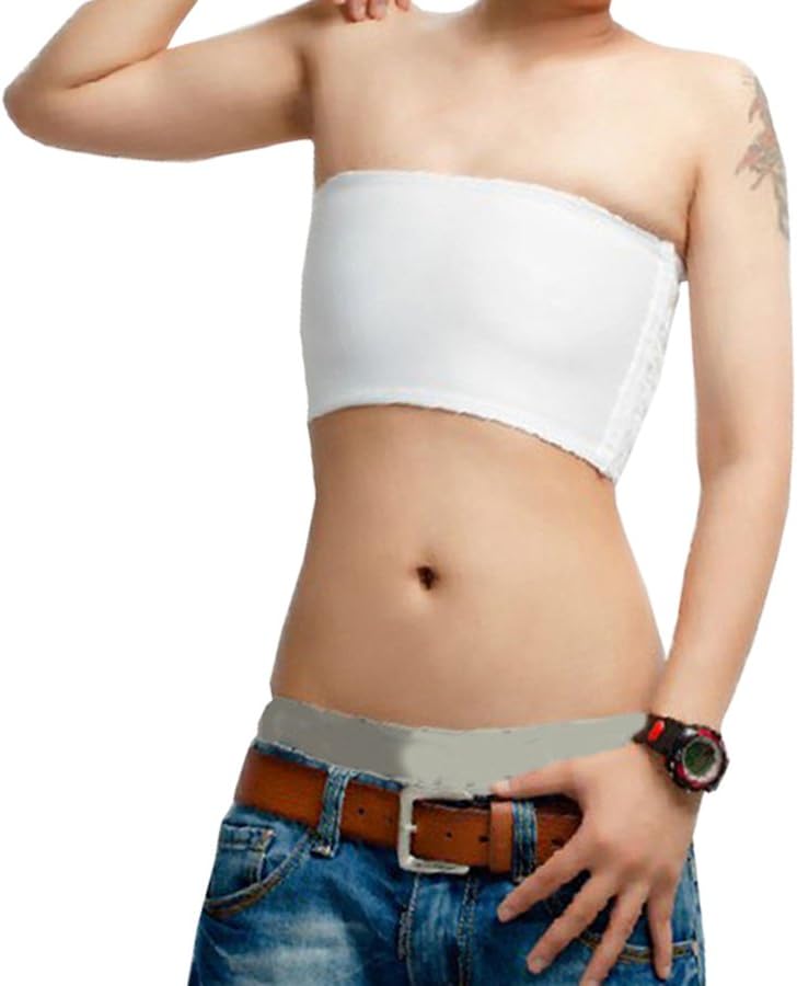 Momtuesdays2 Strapless Short Chest Binder Top for Tomboy Lesbian
