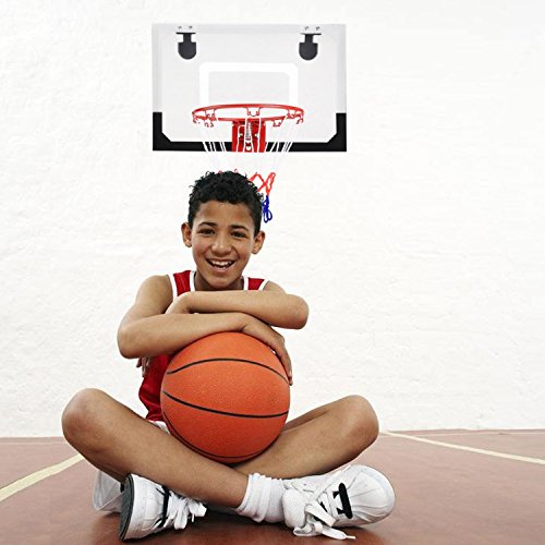 Kaluo Indoor Wall Mount or Over-The-Door Mini Basketball Hoop Set System for Kids Boy Girl Teen Adult Home Bedroom Office Livingroom with Ball and Pump