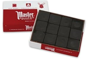 Master Billiard/Pool Cue Chalk Box, 12 Cubes, Black