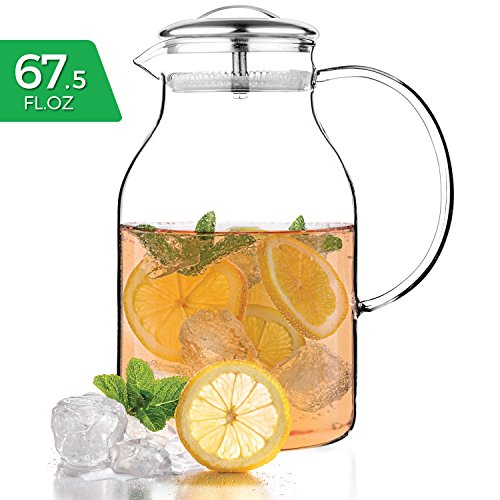Tealyra Glass Carafe 67.5 ounce StoveTop Safe Heat Resistent