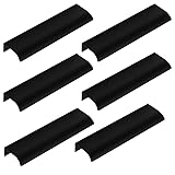 LC LICTOP 6 Pcs Arc Black Modern Finger Edge Pulls