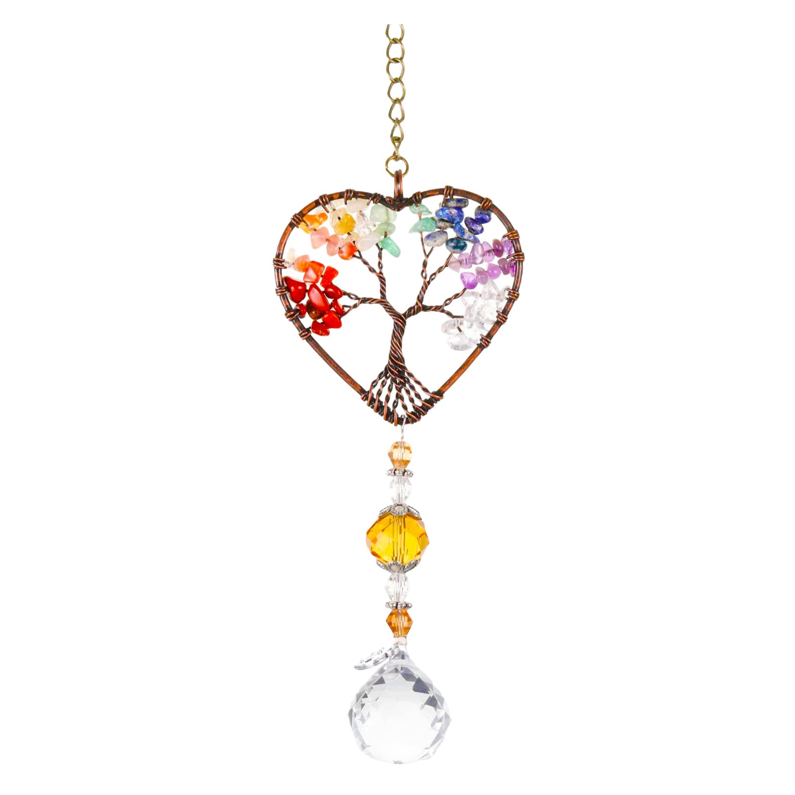 Glass Suncatcher, Rainbow Maker Crystal Tree of Life Suncatcher, Light Catchers for Windows, Hanging Ornament Indoor Window, Crystal Sun Catcher for Window Garden Car Decor