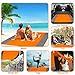 ISOPHO Beach Blanket Beach Mat Sand Free Waterproof Extra Large Lightweight Beach mat Outdoor Oversized Packable 6.9″×6.5″ for Beach Party Orange Gray 210T Polyesterthumb 3