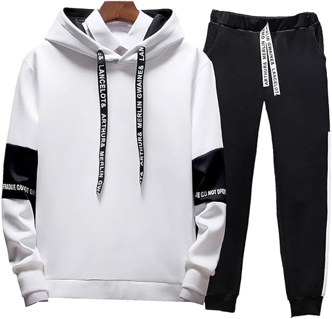 Leerking Survetement Homme Garcon Vetement De Sport Sweat Capuche Survetement De Sport Pour Tenue D Interieur Fonctionnement Exercice Decontractee Blanc 4xl Amazon Fr Vetements Et Accessoires