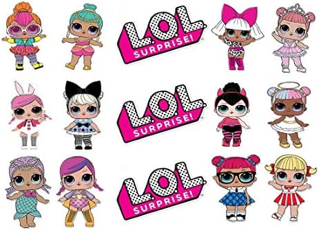 LOL Dolls Cake Topper Cupcake Toppers Edible Cake Image Decoration for baby theme party Sheet by Rice Paper