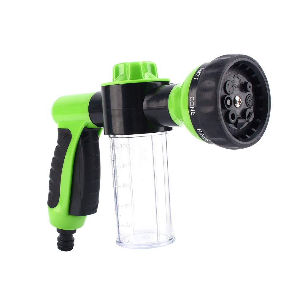 Car Foam Wash Gun,Foam Cannon Hose Sprayer Dispenser Blaster Wash Gun 8 Watering Patterns Wash Cleaning(Green Garden Hose Nozzles & Spray Guns)