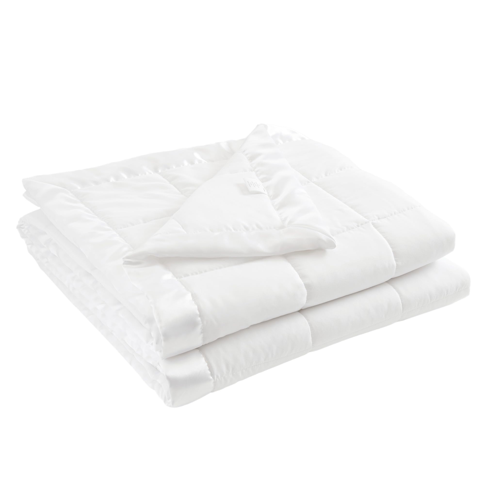 Photo 1 of Madison Park Windom Down Alternative Blanket, Premium 3M Scotchgard Moisture Wicking Treatment, Lightweight and Soft Bed Cover For All Season, Satin Trim, White Full/Queen