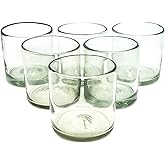 MexHandcraft Clear 12 oz Large DOF Glasses (set of 6), Recycled Glass, Lead-free, Toxin-Free (12oz Large DOF)