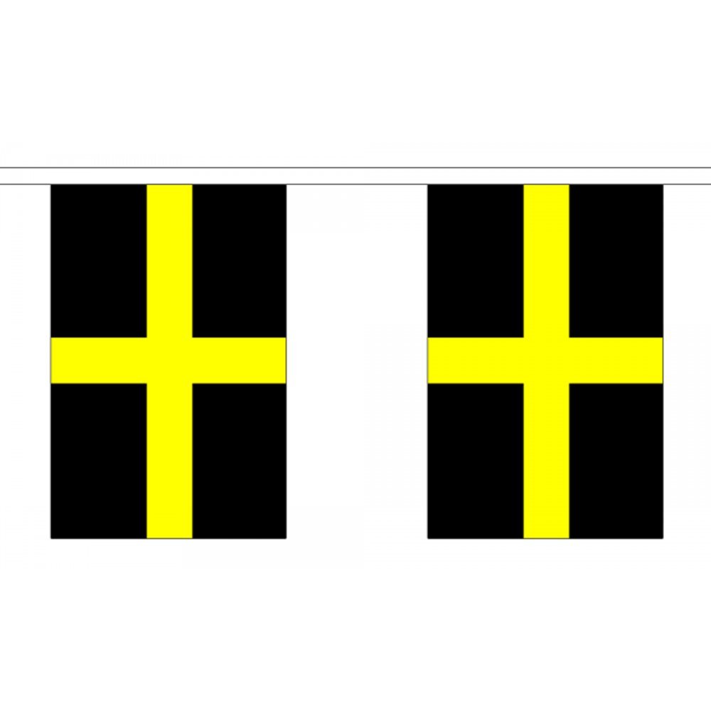 Flagtex St David Rectangle Fabric Bunting – 3m with 10 Flags – Fabric for Indoor & Outdoor Use – String Flags Banners Welsh Wales Patron Saint UK British — image 1