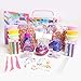 Unicorn Slime Kit for Girls, Slime Kit for Girls, 12 Fluffy Slime Rainbow Colors, 3 Galaxy Slime, Poop Emoji, 2 Snow, DIY Add-ins, Charms, Glitter, Sequins, Foam Balls, 45 Pieces, Ages 7-12, Kids Gift