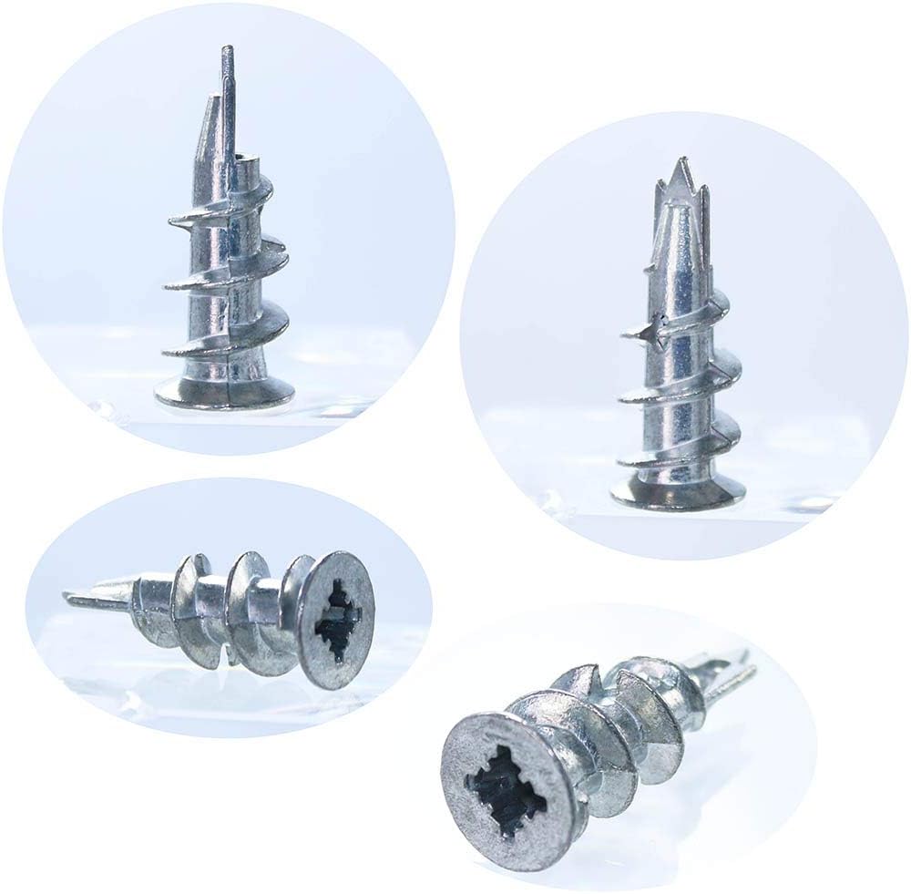 laffeya Zinc Plasterboard Fixings & Self Drilling Screws Kit, Heavy Duty Hollow Wall Anchors with Screws - Image 5