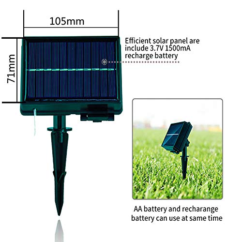 BXROIU 200LEDs Catena di luci solare, Filo di rame da 20 metri, impermeabile IP65, per esterni, per matrimoni, feste e Natale, illuminazione per edifici da giardino (Bianco caldo)