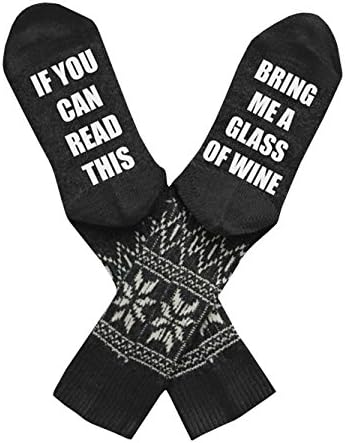 Miweel Christmas IF You Can Read This PLEASE Bring Me A Glass Of Wine Socks