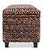BIRDROCK HOME Abaca Storage Ottoman Bench - Bed Storage Trunk - Espresso Bench - Chest - Safety Hinges
