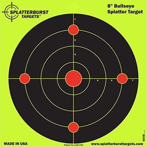 Splatterburst Reactive Shooting Targets - 12 Inch Multi-Bullseye Targets That Burst Fluorescent Yellow On Impact