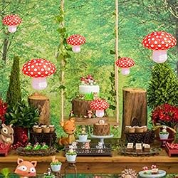 3Pcs Large Mushroom Paper Lanterns for Jungle
