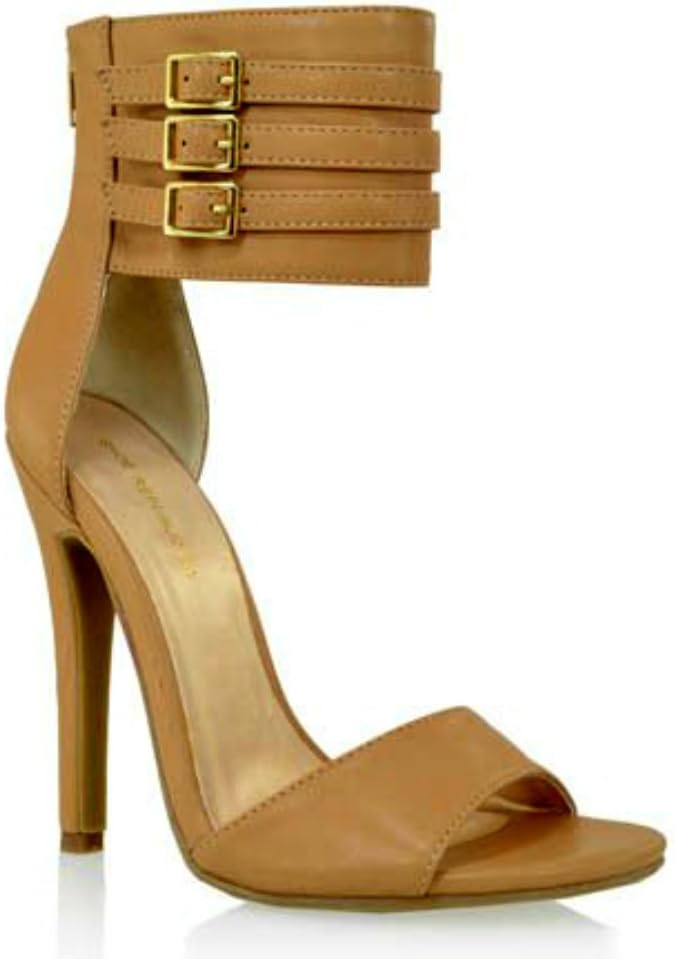 Shoe Republic LA Women's Arion Ankle Cuff Open Toe Pumps