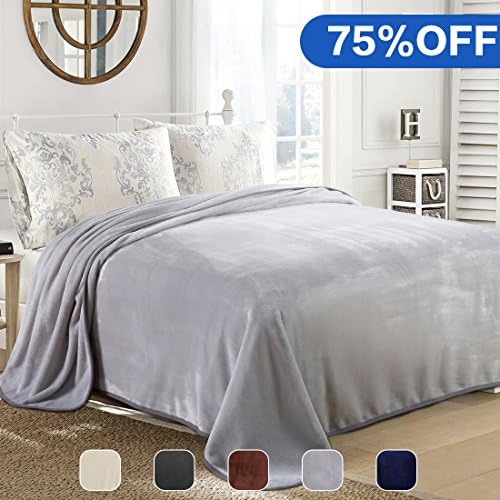 MAEVIS Fleece Luxury Blanket Super Soft Cozy Lightweight Plush Fur Warm All Season Throw for Bed and Couch (Queen, Silver Grey)