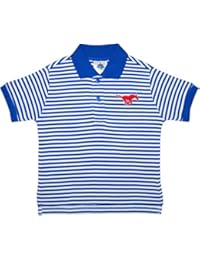Southern Methodist University SMU Mustangs Striped Polo Shirt by Creative Knitwear, Royal/White, 3T