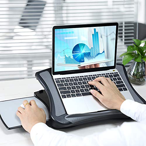 HUANUO Lap Desk with Cooling Fan, Laptop Lap Desk with 5 Adjustable