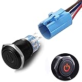 Quentacy 19mm Latching Push Button Switch 12V Power