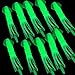Delight eShop Lot Glow Luminous Soft Hoochie Squid Octopus Skirts Fishing Lure Baits 4.3 inch (10 pcs)