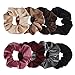 Ondder Velvet Scrunchies Hair Scrunchy Elastics Bobble Hair Bands Headbands Women Scrunchies Hair Ties Ponytail Holder for Women, 8 Pieces